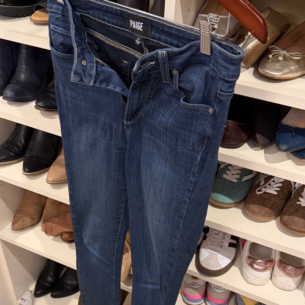 PAIGE Women's Dark Blue Skinny Jeans